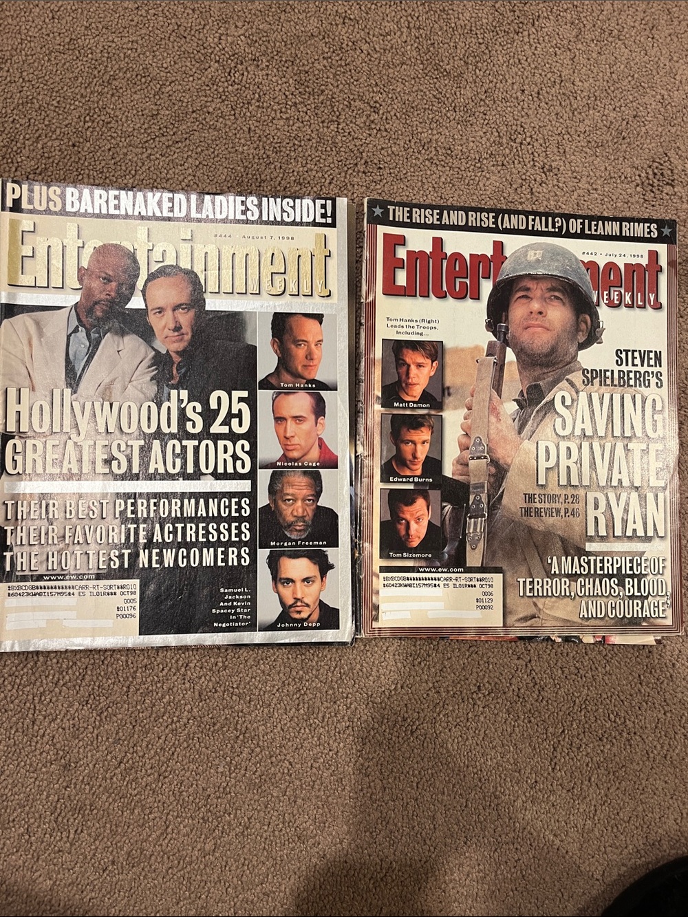Entertainment Weekly magazine 7/24/98, 8/7/98, 8/21/98